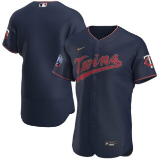 Minnesota Twins Men's Nike Navy Alternate 2020 60th Season Authentic Team Logo MLB Jersey