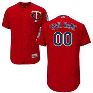 Minnesota Twins Red Men's Customized Flexbase Jersey