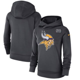 Minnesota Vikings Anthracite Women's Nike Crucial Catch Performance Hoodie