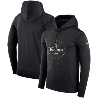 Minnesota Vikings Nike Sideline Property Of Wordmark Logo Performance Pullover Hoodie Black
