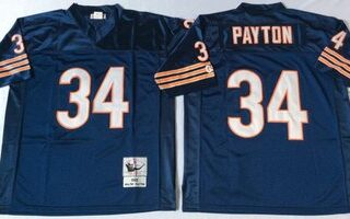 Mitchell&Ness Bears #34 Walter Payton Blue Small No. Throwback Stitched NFL Jersey