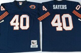 Mitchell&Ness Bears #40 Gale Sayers Navy Blue Throwback Men's Stitched NFL Jerseys