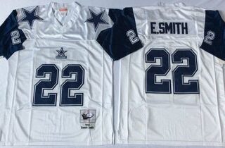 Mitchell&Ness cowboys #22 Emmitt Smith white Throwback Stitched NFL Jersey