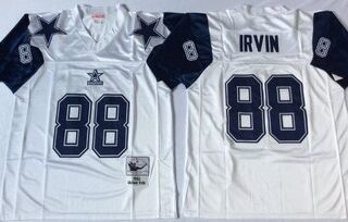 Mitchell&Ness cowboys #88 Michael Irvin Blue Throwback Stitched NFL Jerseys