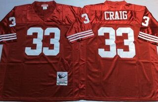 Mitchell And Ness 49ers #33 Roger Craig red Men's Throwback Stitched NFL Jersey