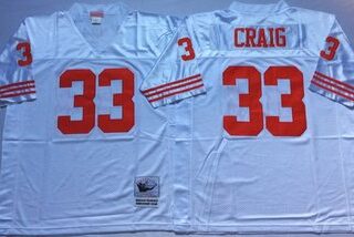 Mitchell And Ness 49ers #33 Roger Craig white Men's Throwback Stitched NFL Jersey