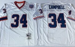 Mitchell And Ness Bills #34 thurman thomas White Throwback Stitched NFL Jersey