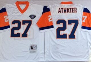 Mitchell And Ness Broncos #27 knowshon moreno white Throwback Stitched NFL Jersey
