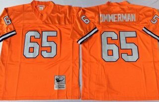 Mitchell And Ness Broncos #65 ZIMMERMAN orange Throwback Stitched NFL Jersey