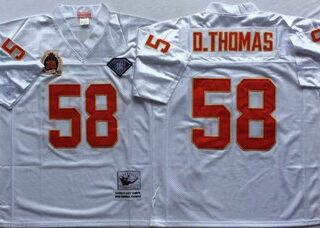 Mitchell And Ness Chiefs #58 derrick thomas white Throwback Stitched NFL Jersey