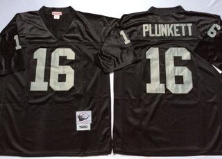Mitchell And Ness Raiders #16 16 Jim Plunkett balck Throwback Stitched NFL Jersey
