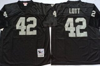 Mitchell And Ness Raiders #42 Ronnie Lott balck Throwback Stitched NFL Jersey