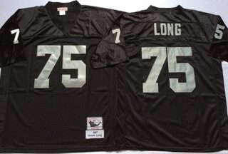 Mitchell And Ness Raiders #75 Howie Long balck Throwback Stitched NFL Jersey