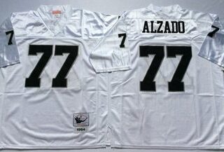 Mitchell And Ness Raiders #77 lyle alzado White Throwback Stitched NFL Jersey