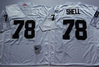 Mitchell And Ness Raiders #78 shell White Throwback Stitched NFL Jersey