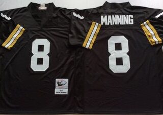 Mitchell And Ness Saints #8 Archie Manning Black Throwback Stitched NFL Jersey
