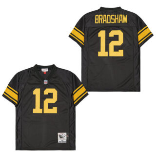 Mitchell And Ness Steelers #12 John Stallworth Black Throwback Stitched NFL Jersey