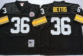 Mitchell And Ness Steelers #36 Jerome Bettis Black Throwback Stitched NFL Jersey