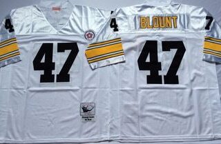 Mitchell And Ness Steelers #47 Mel Blount white Throwback Stitched NFL Jersey