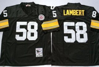 Mitchell And Ness Steelers #58 Jack Lambert Black Throwback Stitched NFL Jersey