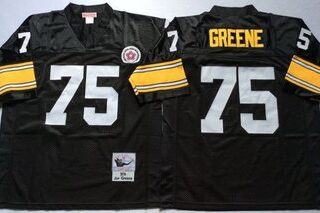 Mitchell And Ness Steelers #75 Joe Greene Black Throwback Stitched NFL Jersey