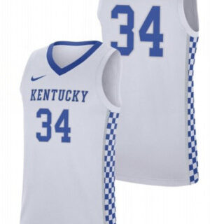NCAA Kentucky Wildcat TSHIEBWE #34 Basketball White Jersey