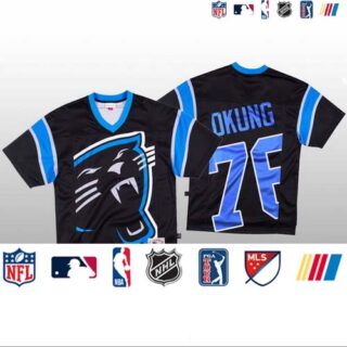 NFL Carolina Panthers #76 Russell Okung Black Men's Mitchell & Nell Big Face Fashion Limited NFL Jersey