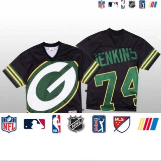 NFL Green Bay Packers #74 Elgton Jenkins Black Men's Mitchell & Nell Big Face Fashion Limited NFL Jersey