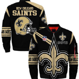 NFL New Orleans Saints Sublimated Fashion 3D Fullzip Jacket-2