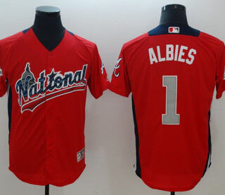 National League 1 Ozzie Albies Red 2018 MLB All-Star Game Home Run Derby Jersey
