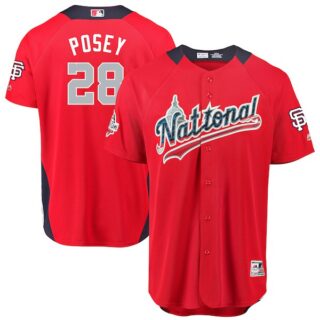 National League 28 Buster Posey Red 2018 MLB All-Star Game Home Run Derby Jersey