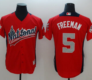 National League 5 Freddie Freeman Red 2018 MLB All-Star Game Home Run Derby Jersey