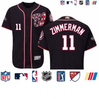 Nationals #11 Ryan Zimmerman Navy Blue Flexbase Authentic Collection 2019 World Series Bound Stitched Baseball Jersey