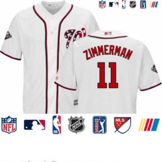 Nationals #11 Ryan Zimmerman White Cool Base 2019 World Series Bound Stitched Youth Baseball Jersey
