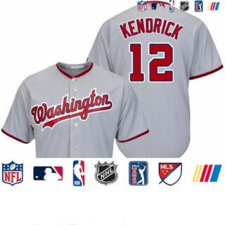 Nationals #12 Howie Kendrick Grey Cool Base Stitched Baseball Jersey