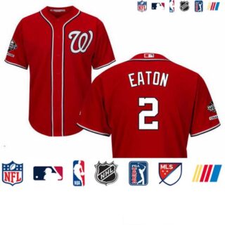 Nationals #2 Adam Eaton Red Cool Base 2019 World Series Champions Stitched Youth Baseball Jersey