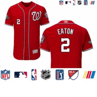 Nationals #2 Adam Eaton Red Flexbase Authentic Collection 2019 World Series Bound Stitched Baseball Jersey