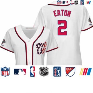 Nationals #2 Adam Eaton White Home 2019 World Series Champions Women's Stitched Baseball Jersey