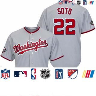 Nationals #22 Juan Soto Grey New Cool Base 2019 World Series Bound Stitched Baseball Jersey
