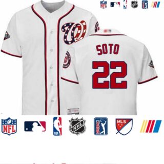 Nationals #22 Juan Soto White Flexbase Authentic Collection 2019 World Series Bound Stitched Baseball Jersey