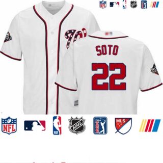 Nationals #22 Juan Soto White New Cool Base 2019 World Series Bound Stitched Baseball Jersey