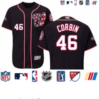 Nationals #46 Patrick Corbin Navy Blue Flexbase Authentic Collection 2019 World Series Bound Stitched Baseball Jersey