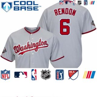 Nationals #6 Anthony Rendon Grey Cool Base 2019 World Series Bound Stitched Youth Baseball Jersey