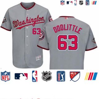 Nationals #63 Sean Doolittle Grey Flexbase Authentic Collection 2019 World Series Bound Stitched Baseball Jersey