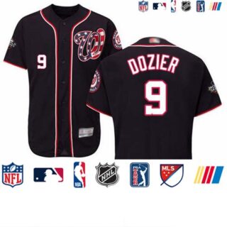 Nationals #9 Brian Dozier Navy Blue Flexbase Authentic Collection 2019 World Series Bound Stitched Baseball Jersey