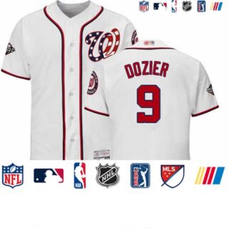 Nationals #9 Brian Dozier White Flexbase Authentic Collection 2019 World Series Bound Stitched Baseball Jersey
