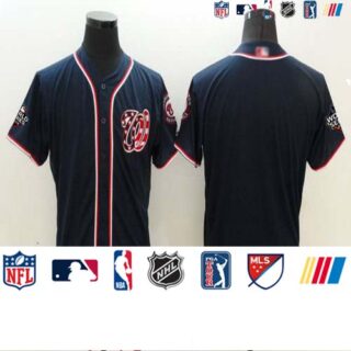 Nationals Blank Navy Blue Flexbase Authentic Collection 2019 World Series Bound Stitched Baseball Jersey