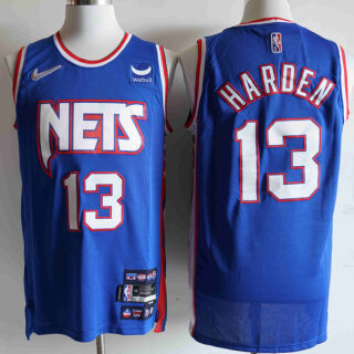 Nets 13 James Harden Blue Nike Diamond 75th Anniversary City Edition Swingman Jersey