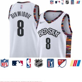Nets #8 Spencer Dinwiddie White Basketball Swingman City Edition 2019 20 Jersey
