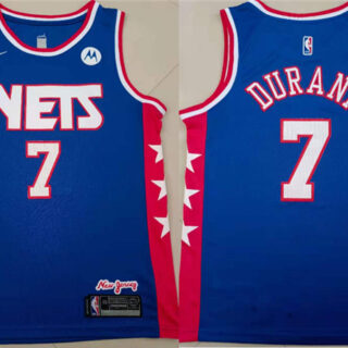 Nets 7 Kevin Durant Blue Throwback Swingman Jersey